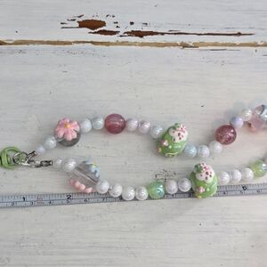 Strawberry Flower Handpainted Keychain Phone Charm